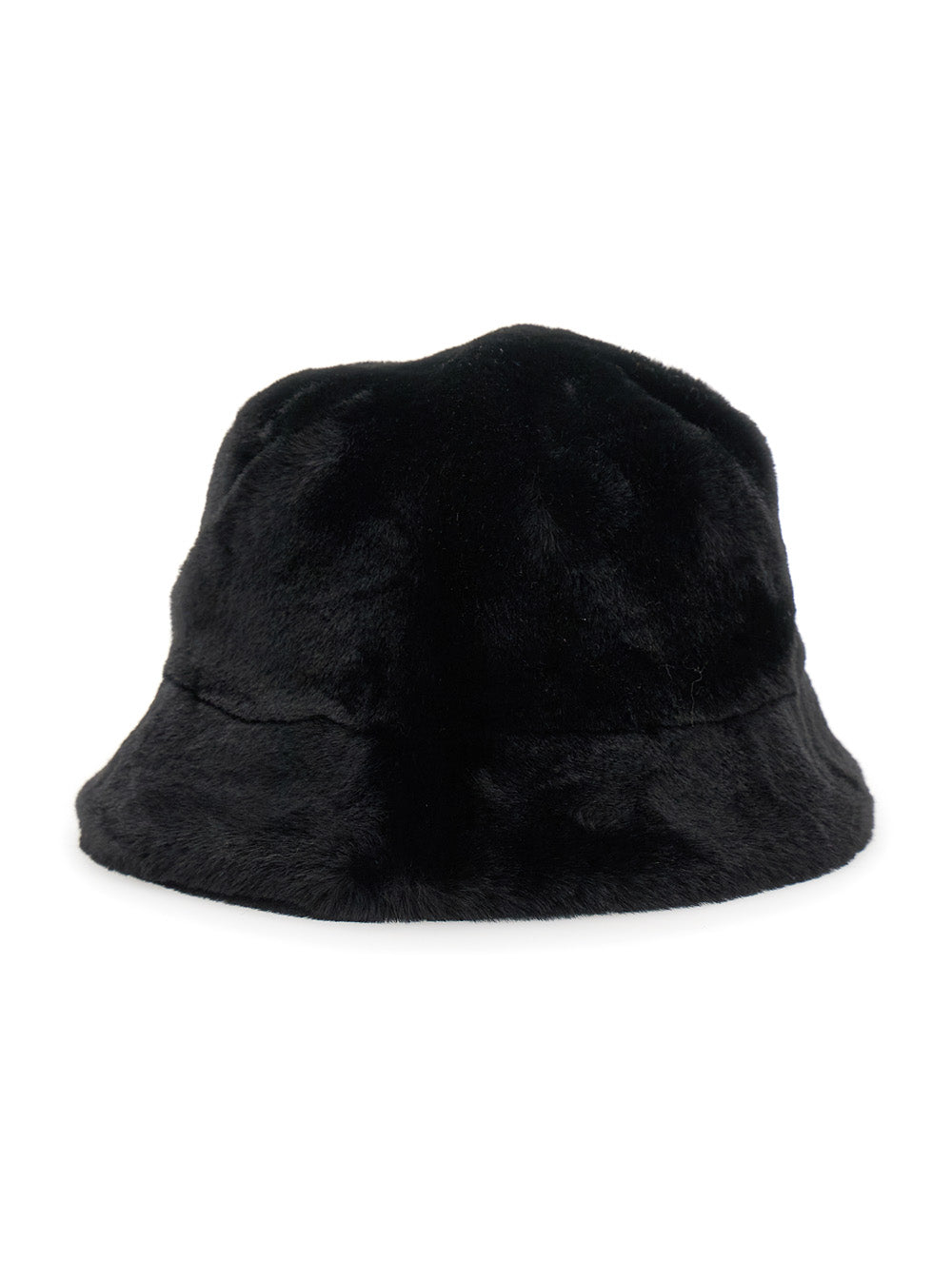 Amara Black Bucket Hat Eco Fur Woman Recycled Polyester And Gloves