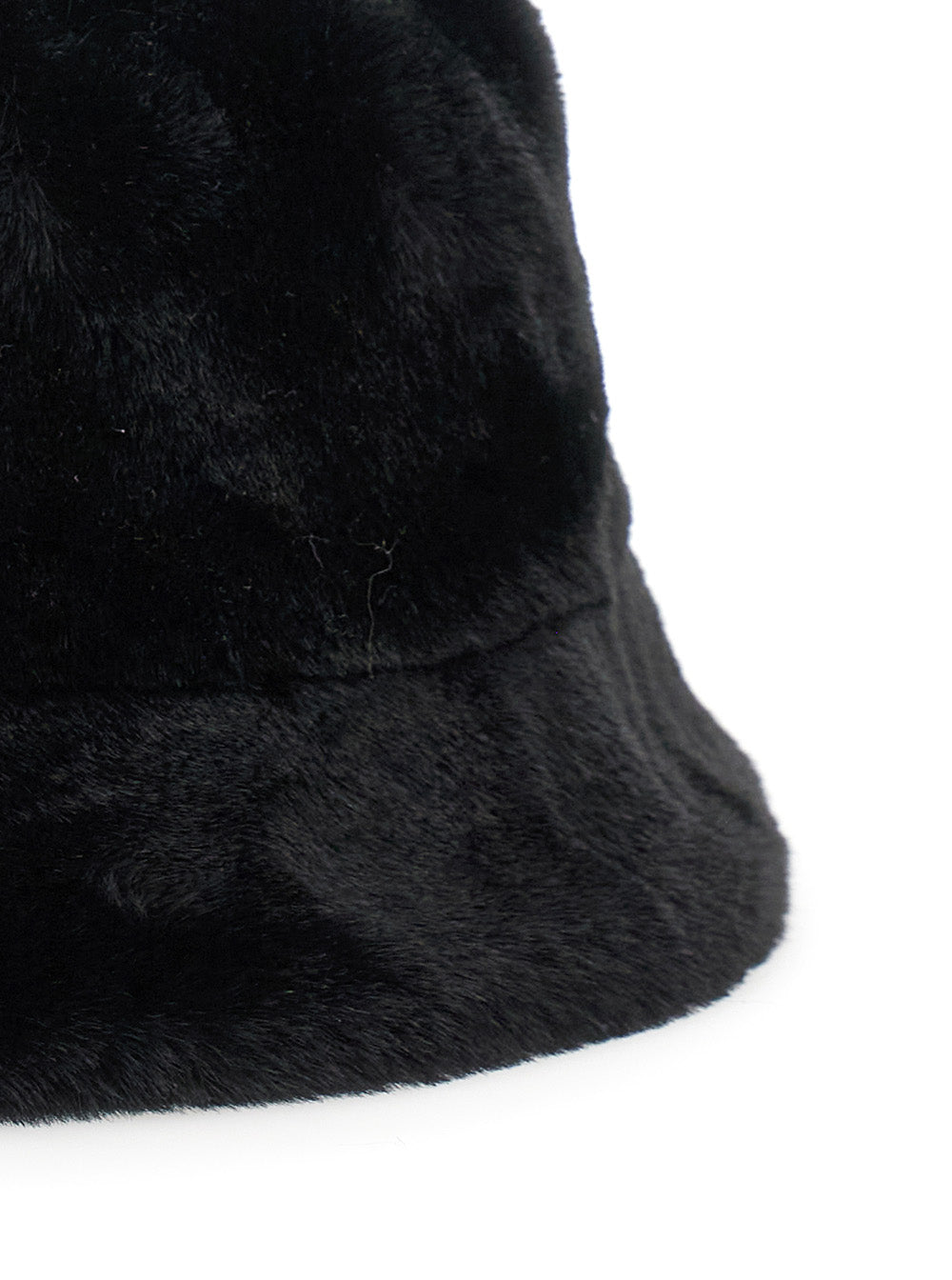 Amara Black Bucket Hat Eco Fur Woman Recycled Polyester And Gloves