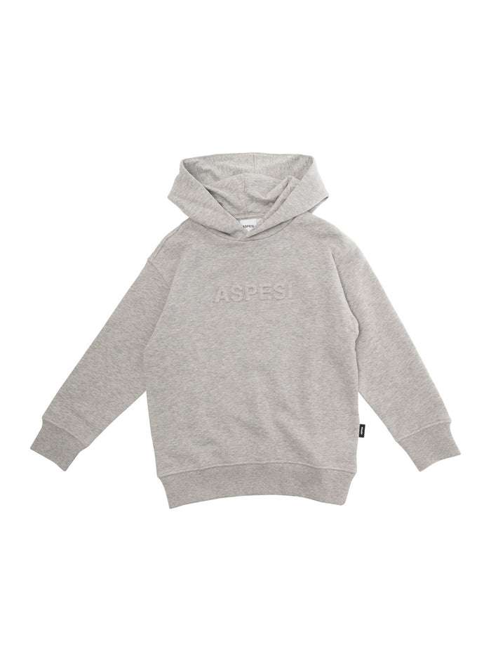 Grey Hoodie With Logo Detail Cotton Boy Jersey