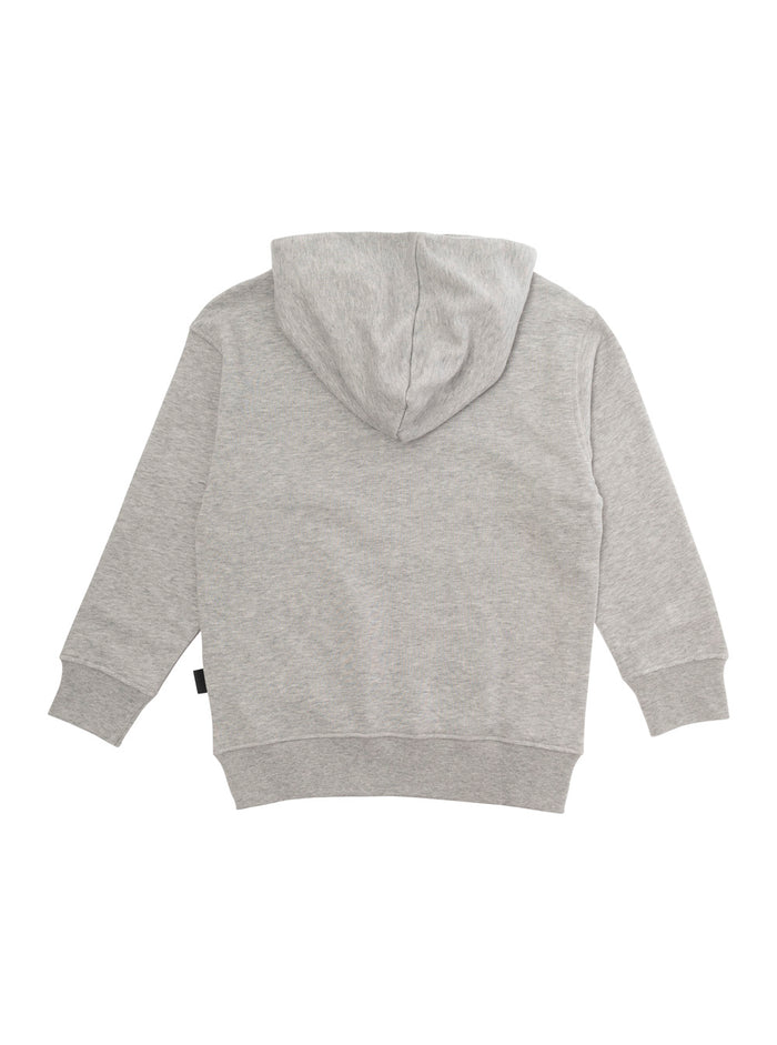 Grey Hoodie With Logo Detail Cotton Boy Jersey