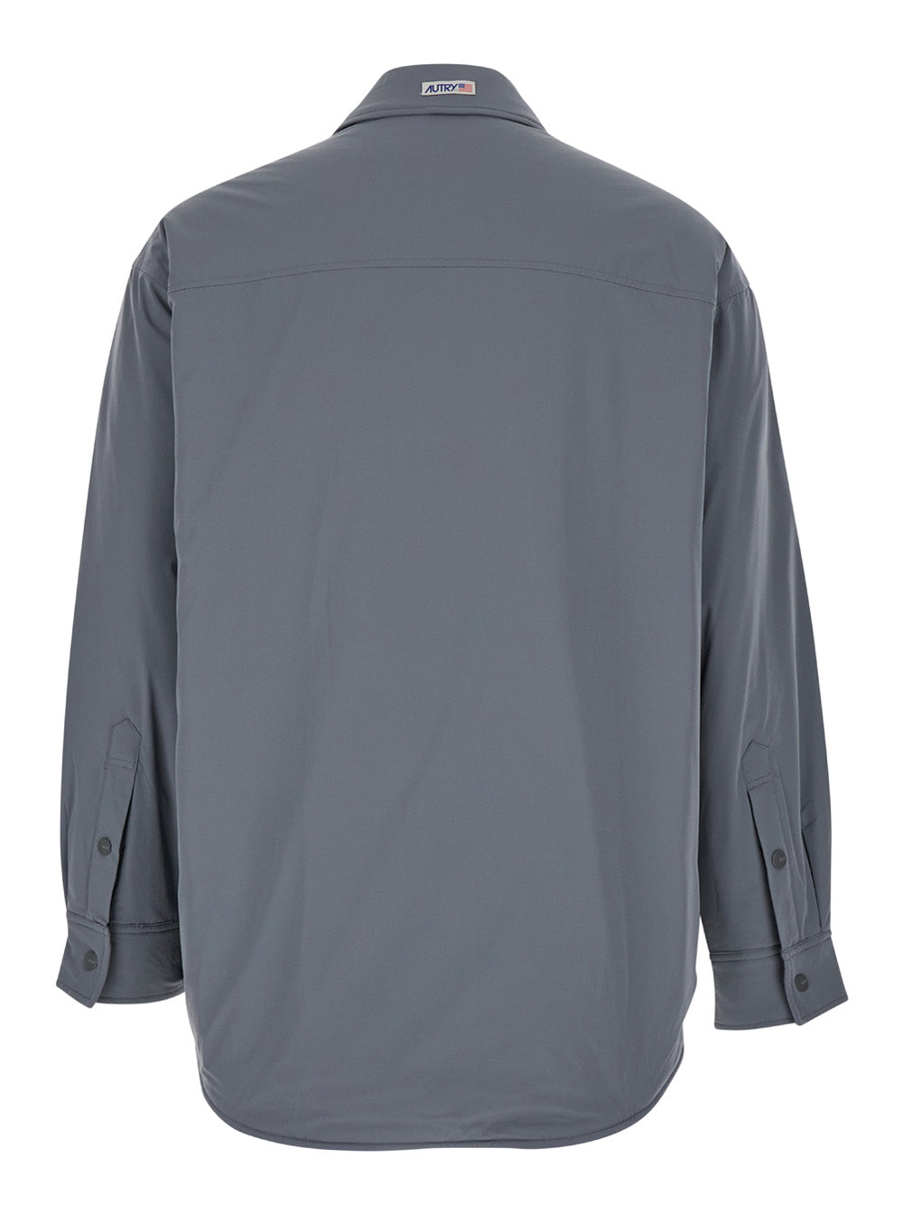 Grey Jacket with Patch Pocket in Padded Fabric Man Outerwear