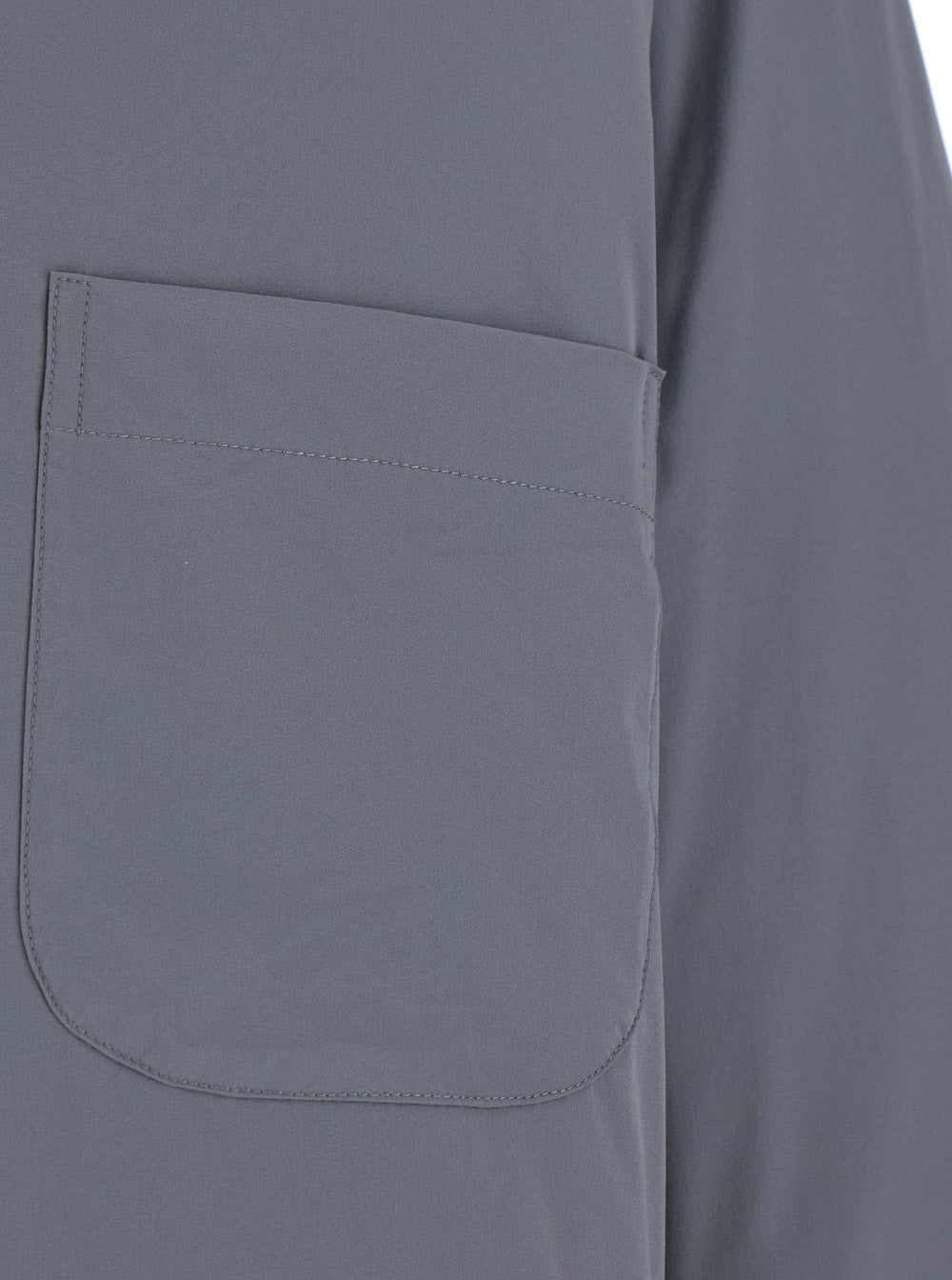 Grey Jacket with Patch Pocket in Padded Fabric Man Outerwear