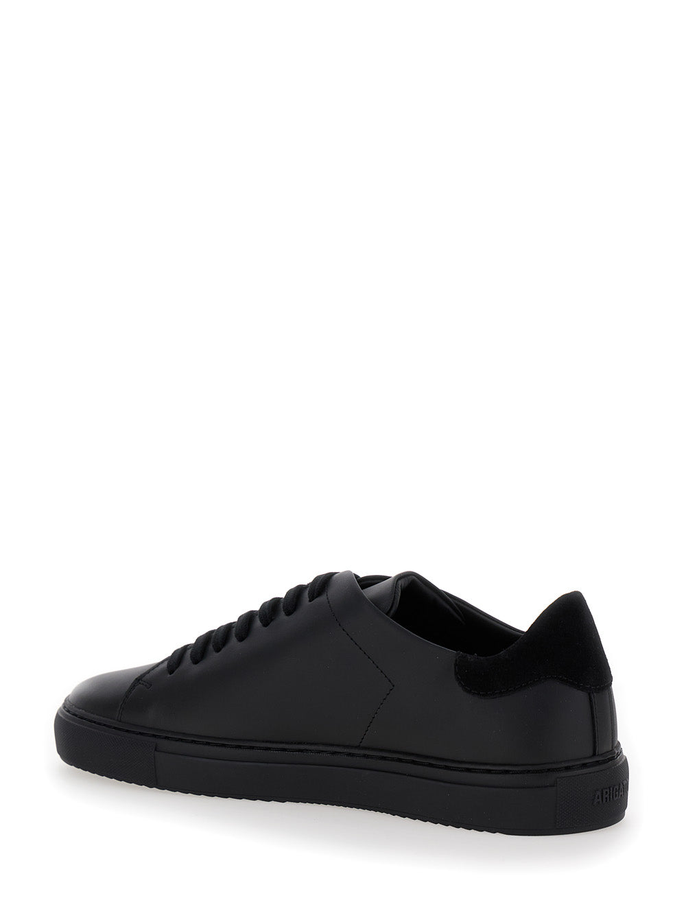 Clean 90 Black Low Top Sneakers With Laminated Logo Leather Man