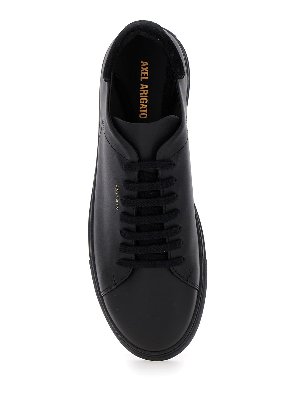 Clean 90 Black Low Top Sneakers With Laminated Logo Leather Man