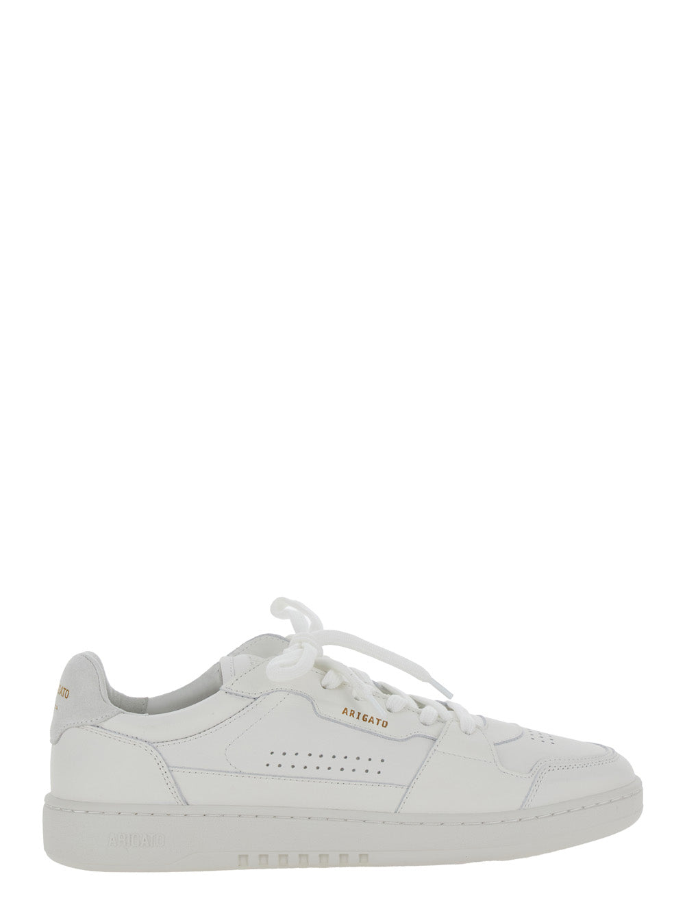 Dice Lo White Low Top Sneakers With Laminated Logo Leather And Suede Man Recycled Pes