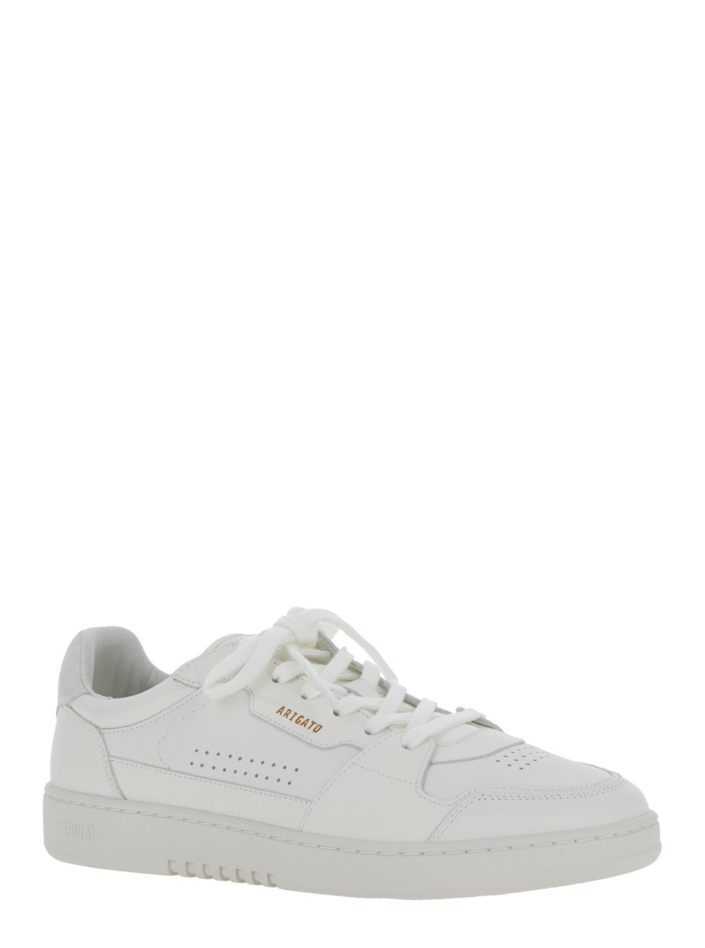 Dice Lo White Low Top Sneakers With Laminated Logo Leather And Suede Man Recycled Pes