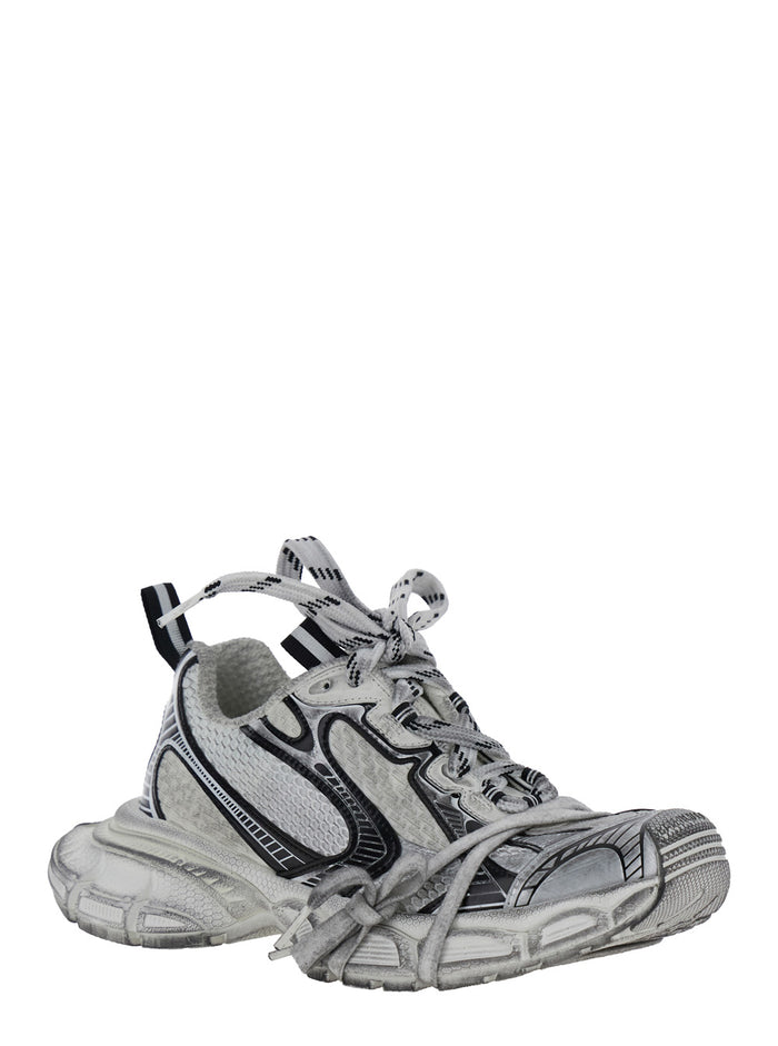 3xl White Low Top Sneakers With Logo Detail Tech Fabric Woman Polyurethane Polyester
