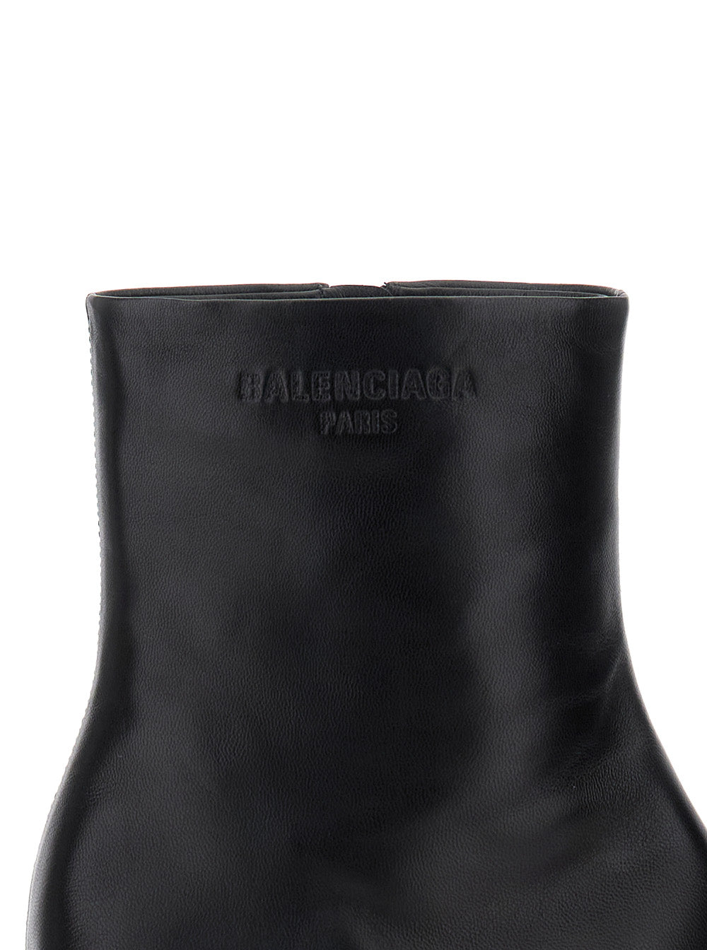 Duty Free 60mm Black Boots with Square Tip in Leather Women Sheep Ankle