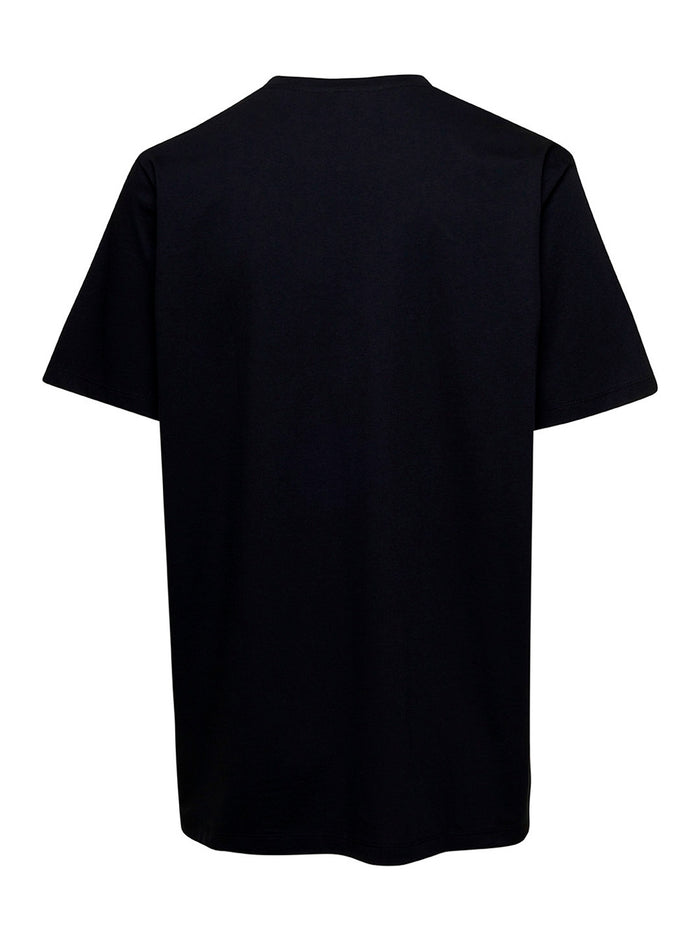 Balmain Flock & Foil T-Shirt - Bulky Fit Black Cotton Tshirts And Polo Shirts