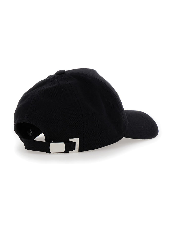 Black Baseball Cap With Logo Embroidery Cotton Man Hats And Gloves