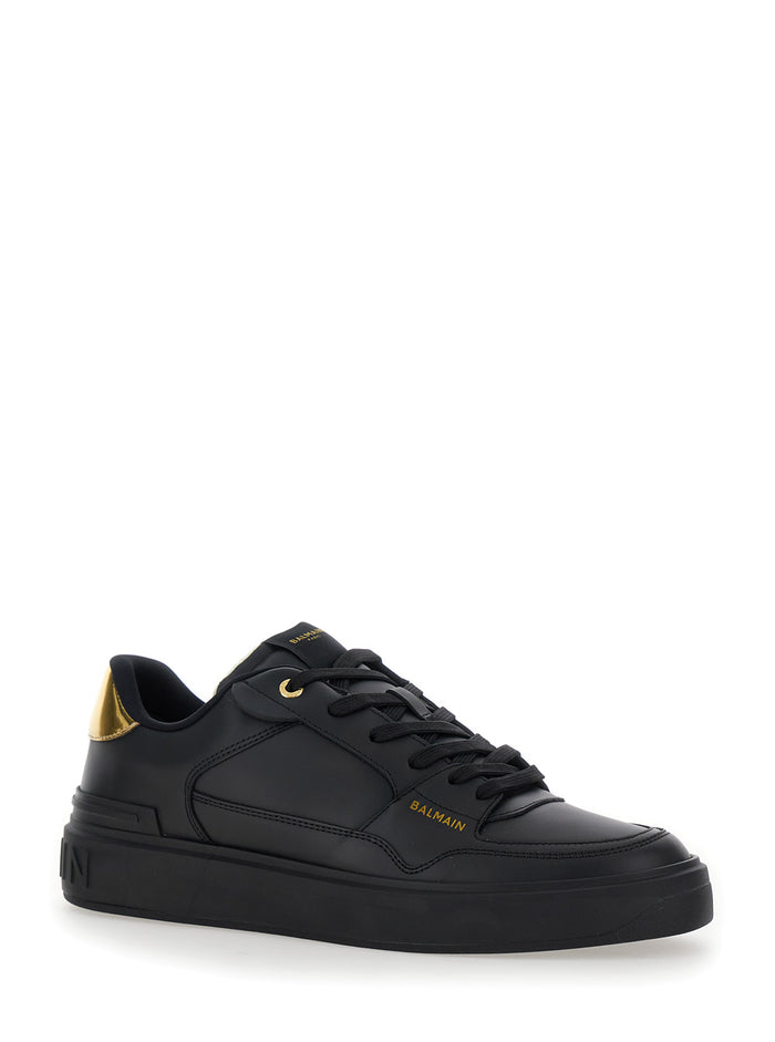 B-Court Flip Sneakers With Logo Lettering Leather Man Black