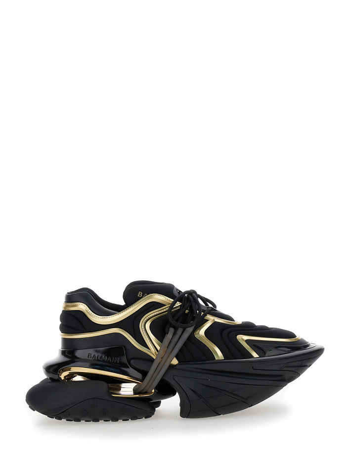 Unicorn Black Sneakers With Embossed Logo On The Side Tech Fabric Man