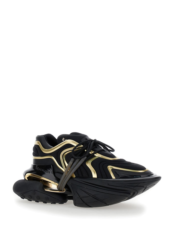 Unicorn Black Sneakers With Embossed Logo On The Side Tech Fabric Man