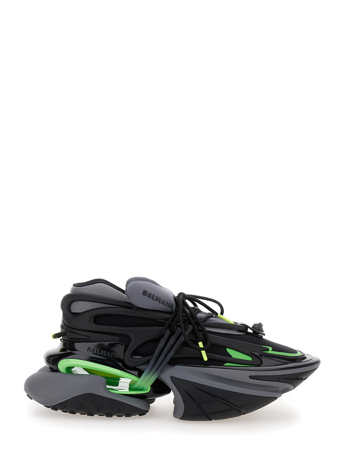 Unicorn Black Low Top Sneakers Neoprene And Leather Man