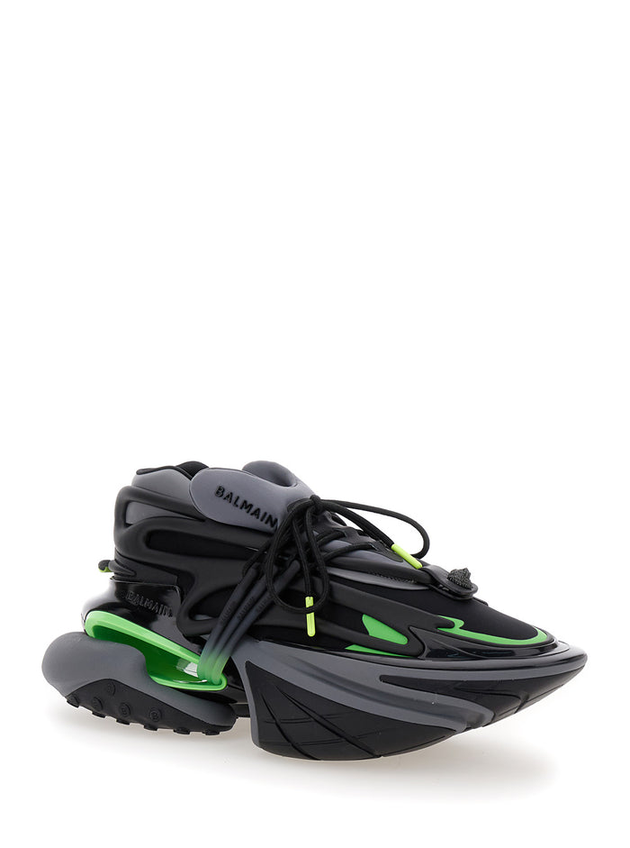 Unicorn Black Low Top Sneakers Neoprene And Leather Man