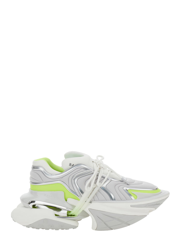 Unicorn White Low Top Sneakers Neoprene And Leather Man Polyester Elastane
