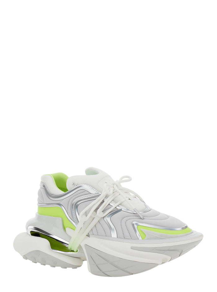 Unicorn White Low Top Sneakers Neoprene And Leather Man Polyester Elastane