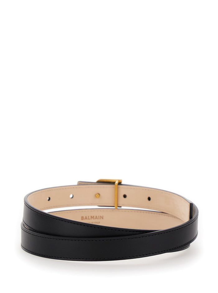 B Belt Black With Buckle Leather Woman Calf