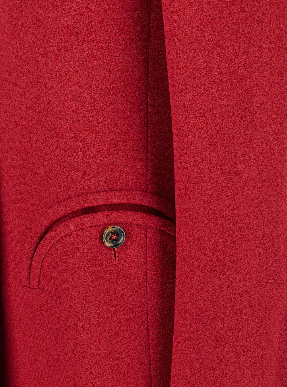 Red Double-Breasted Jacket With Peak Revers Wool Woman Blazers