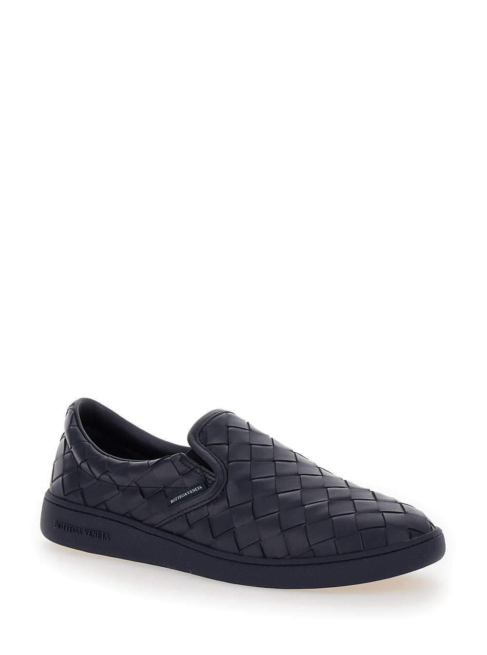 Sawyer Blue Slip-On Sneakers With Logo Detail And Intreccio Motif Leather Man Blu Calf