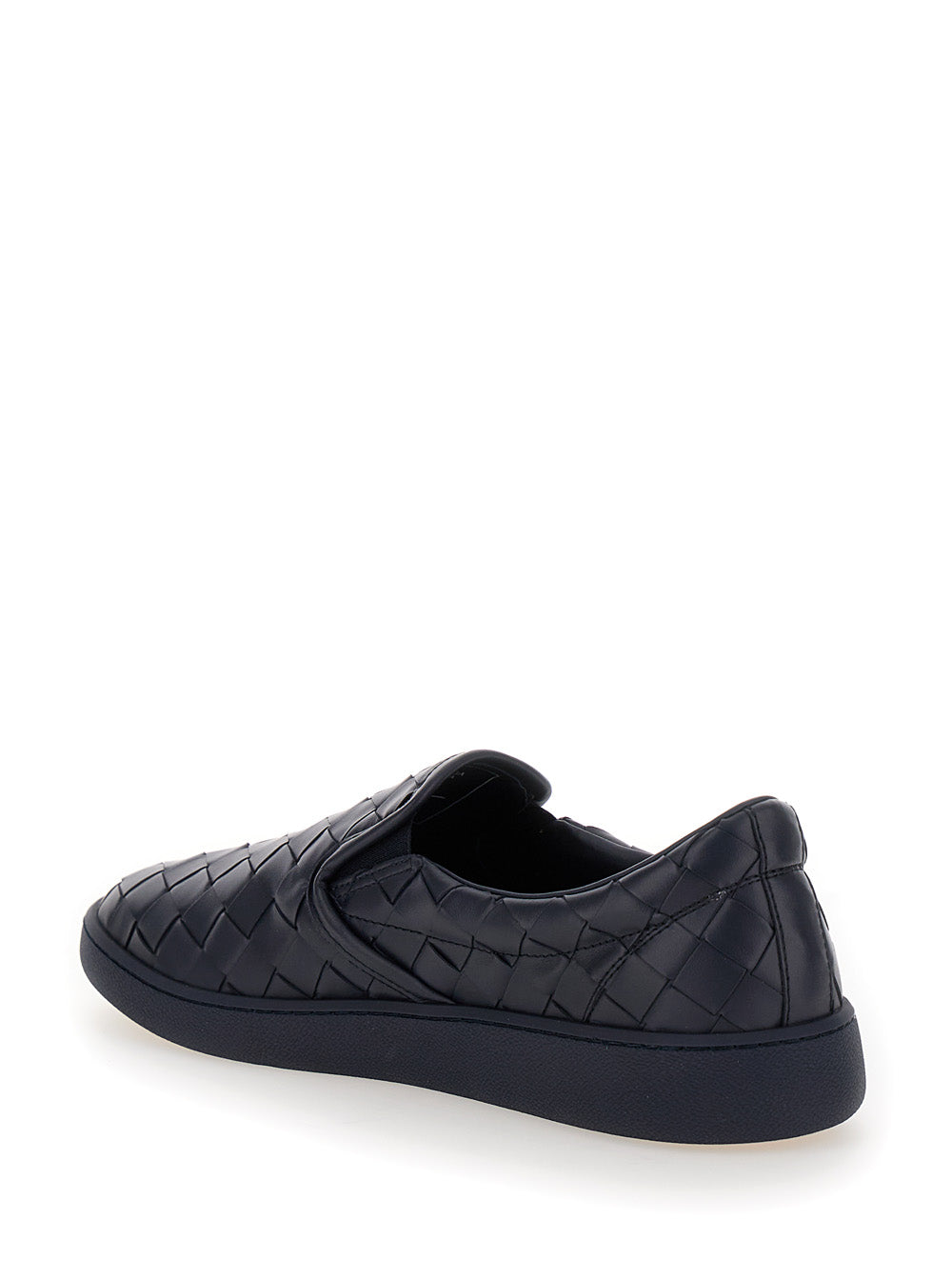 Sawyer Blue Slip-On Sneakers With Logo Detail And Intreccio Motif Leather Man Blu Calf