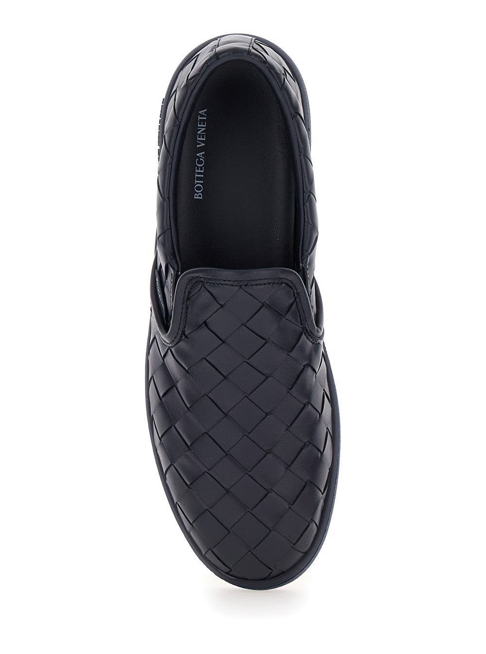 Sawyer Blue Slip-On Sneakers With Logo Detail And Intreccio Motif Leather Man Blu Calf