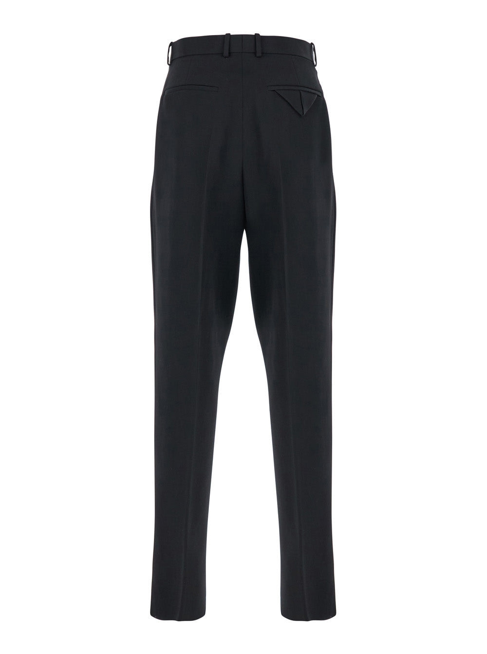 Black Pants With High Waist And Double Pences Wool Man Trousers