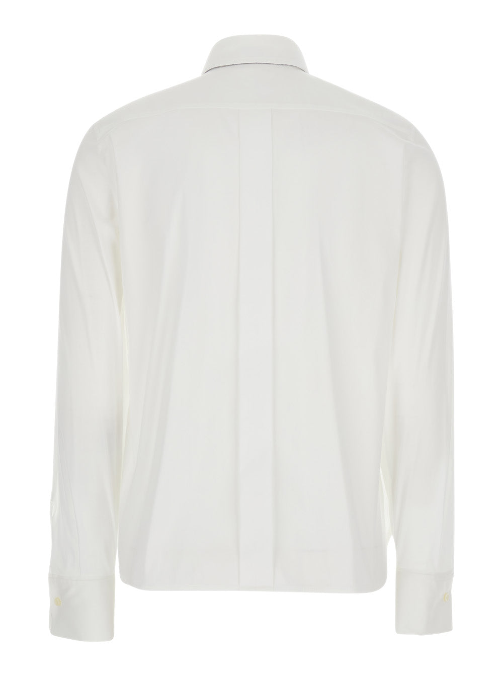 White Shirt With Pointed Collar Cotton Blend Woman Polyamid Elastan And Blouses