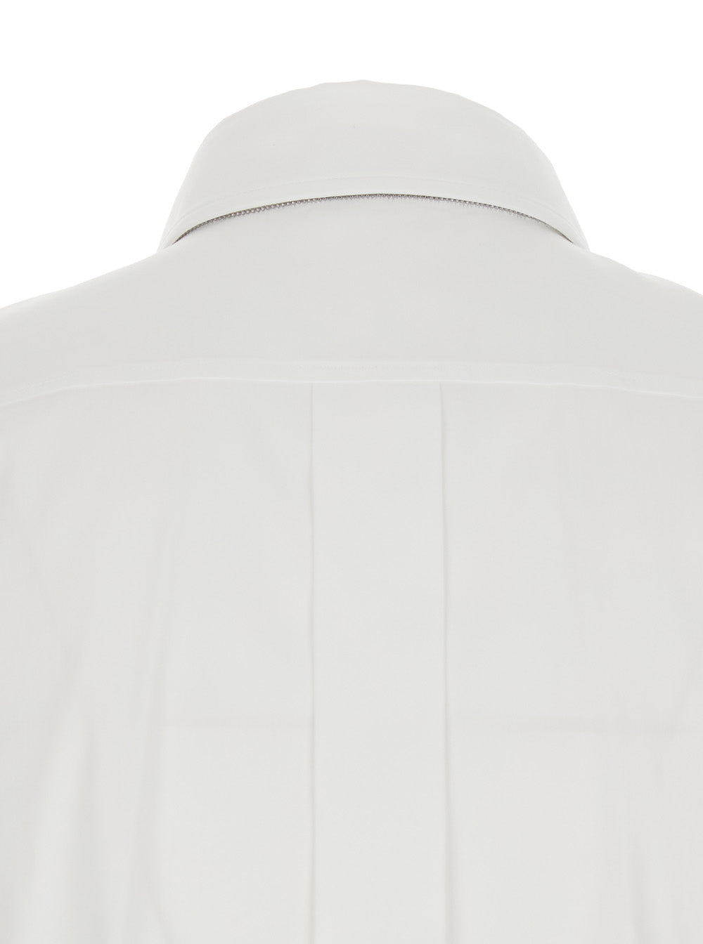 White Shirt With Pointed Collar Cotton Blend Woman Polyamid Elastan And Blouses