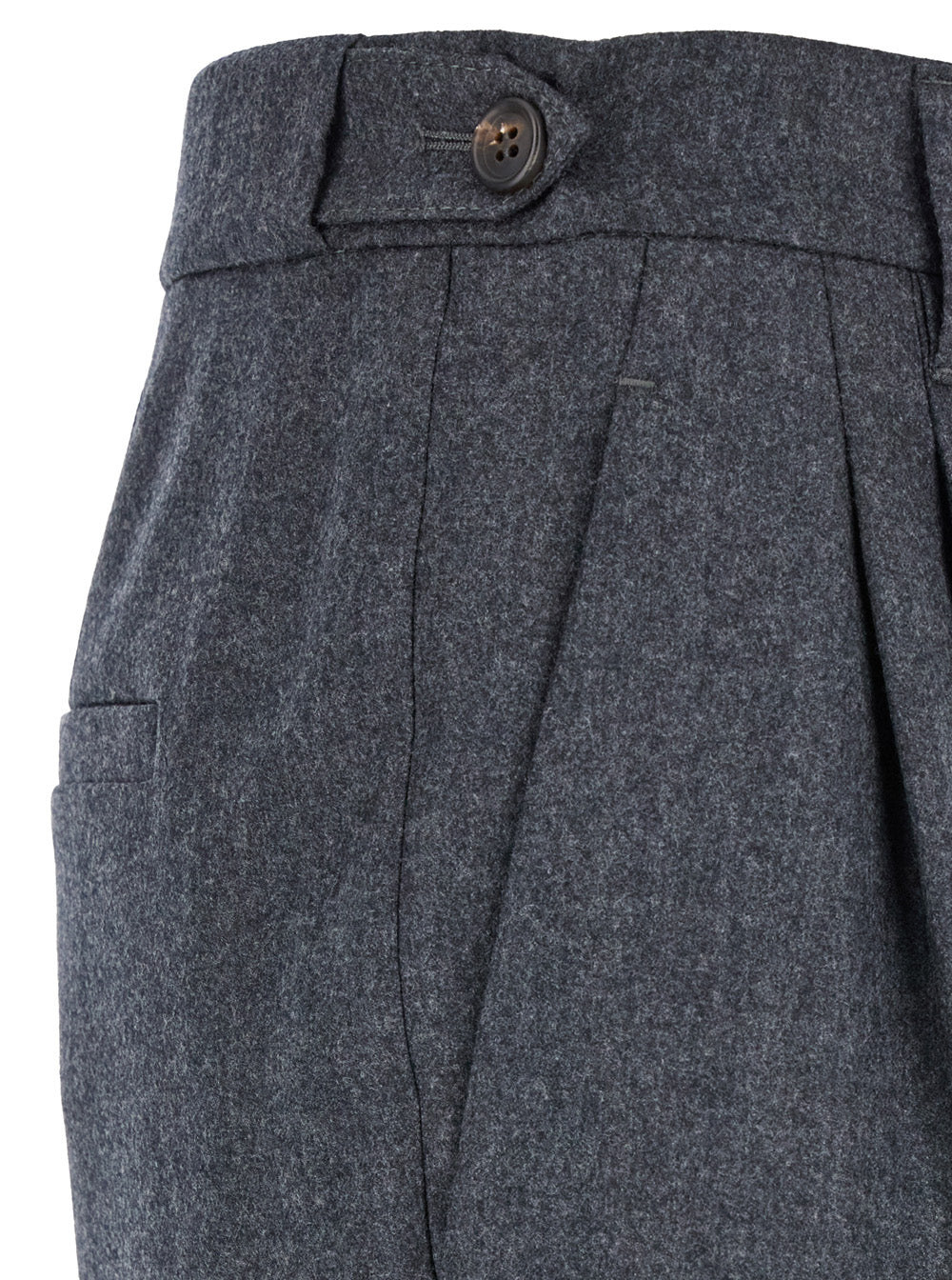 Grey Pants With Pences On The Front Wool Woman Virgin Trousers