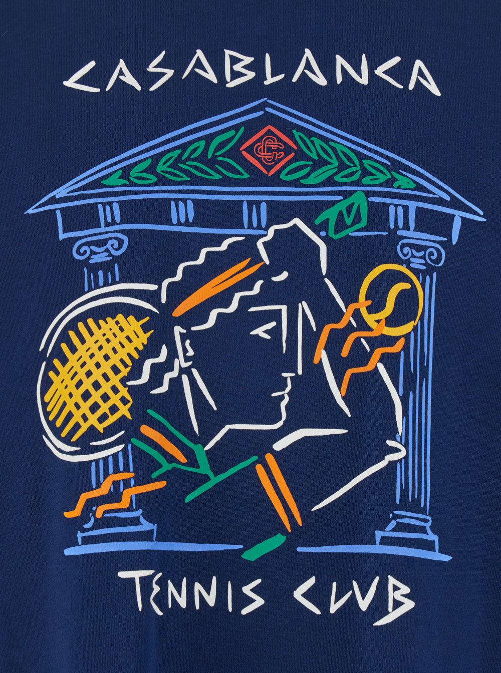 Blue Crewneck T-Shirt With Maxi Logo Print On The Front Cotton Man Blu Organic Tshirts And Polo Shirts