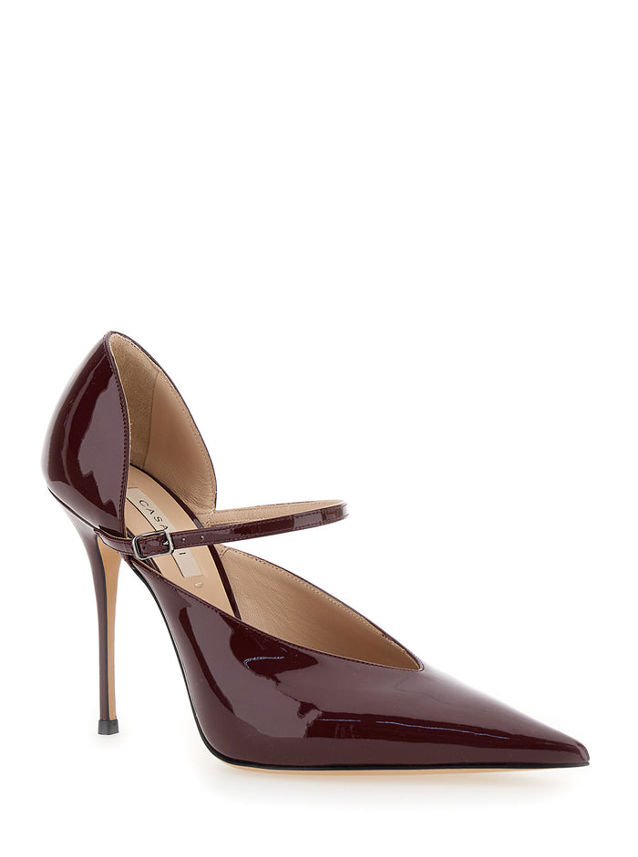 Scarlet Jolly Bordeaux Pumps With Stiletto Heel Patent Leather Woman Calf Heels