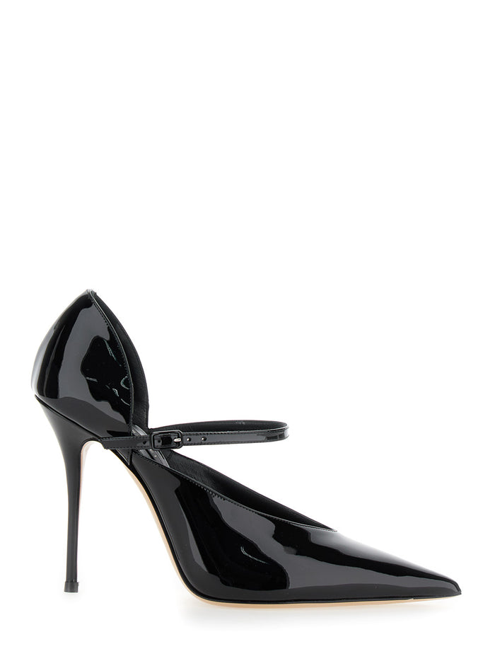 Scarlet Jolly Black Pumps With Stiletto Heel Patent Leather Woman Calf Heels