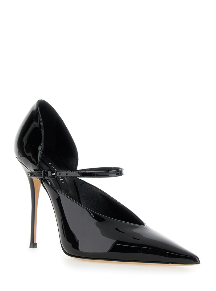 Scarlet Jolly Black Pumps With Stiletto Heel Patent Leather Woman Calf Heels