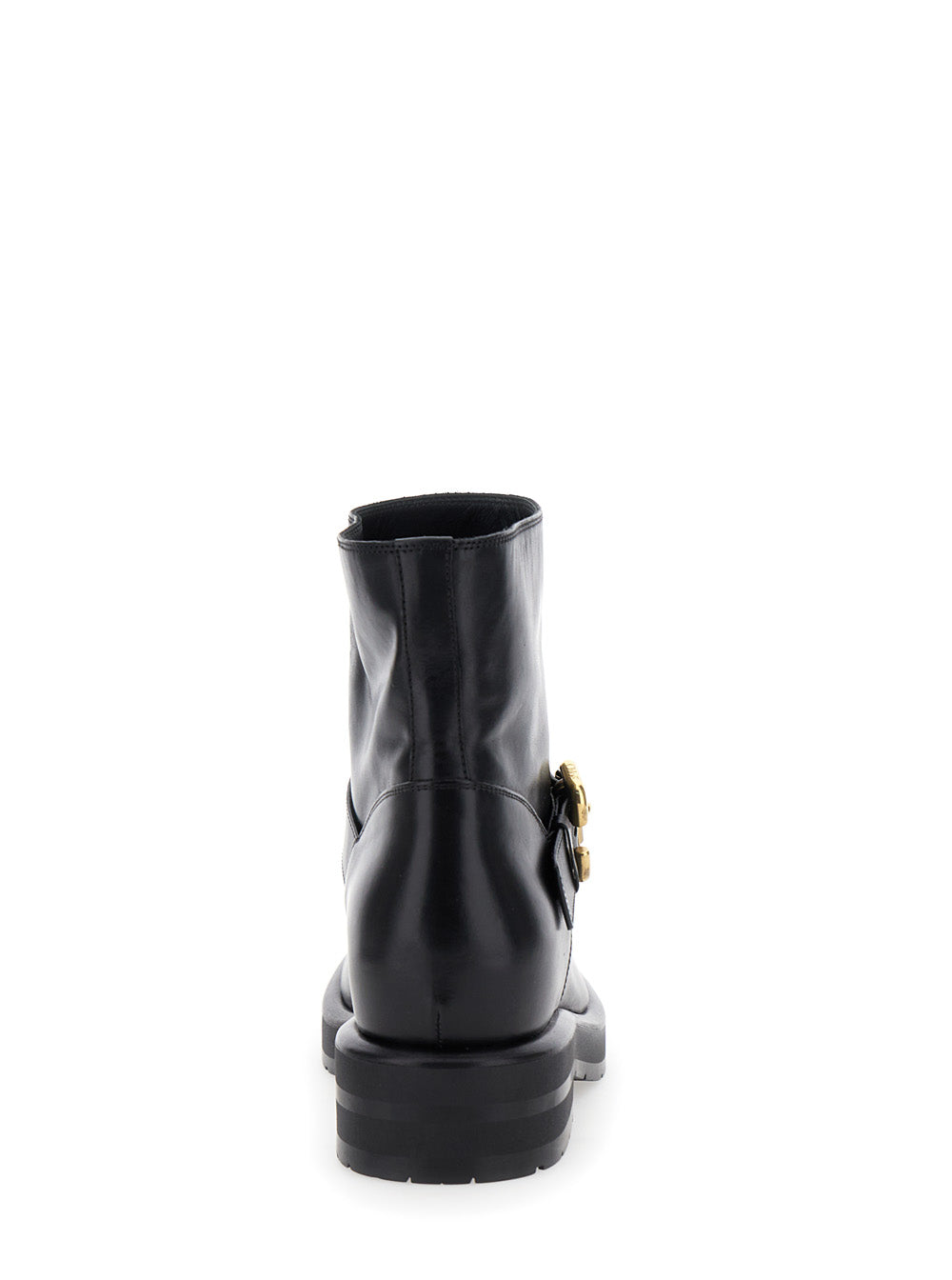 Coddington Black Ankle Boots with Paddington Buckle in Leather Woman Calf
