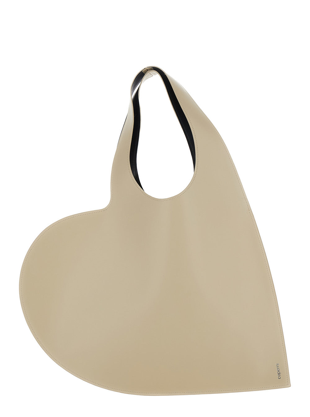 Heart Beige Shoulder Bag Leather Woman Cow Hand