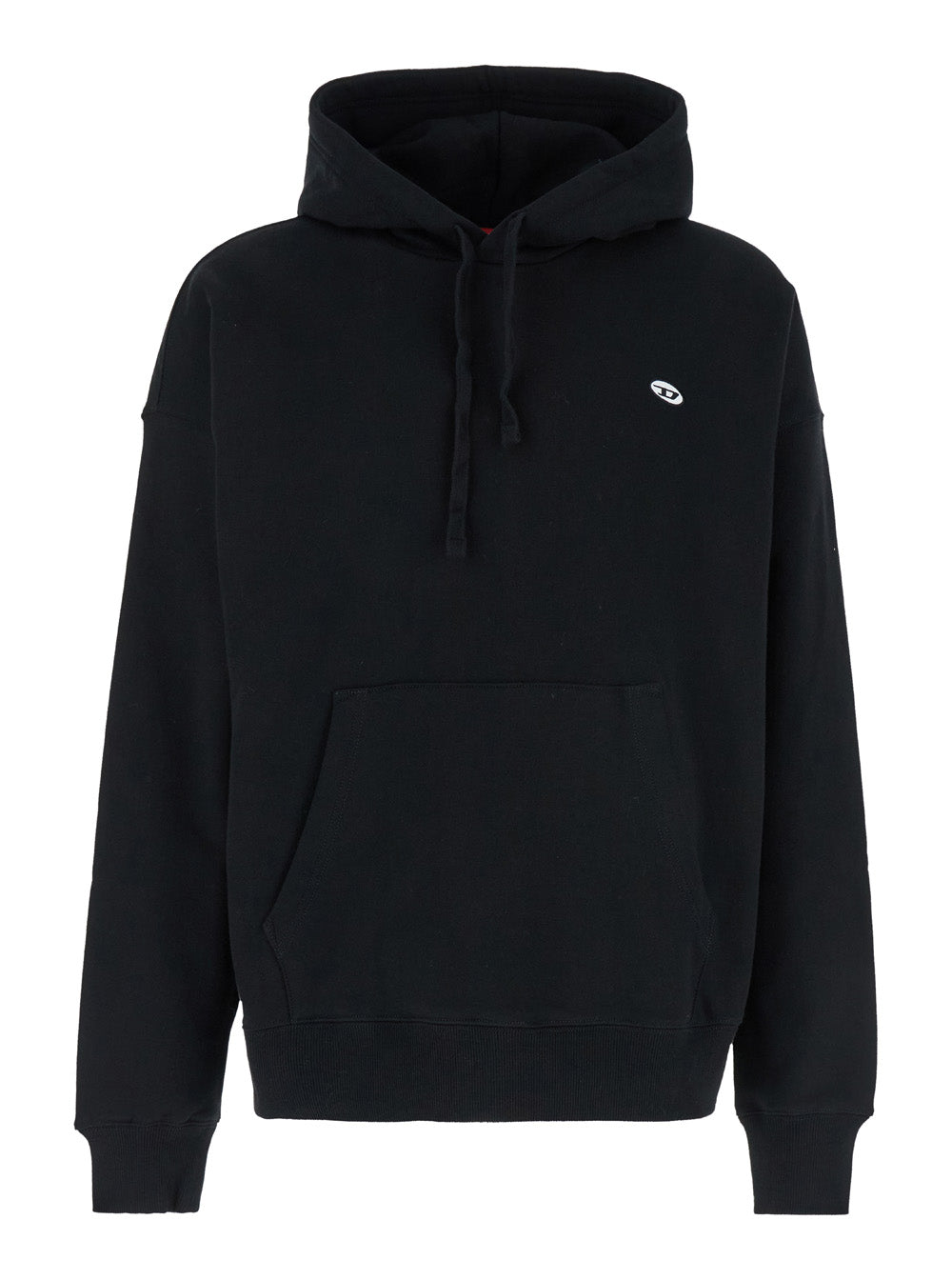Black Hoodie With D Logo On The Front Cotton Man Sweatshirts