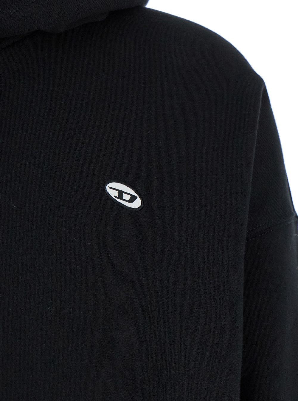 Black Hoodie With D Logo On The Front Cotton Man Sweatshirts