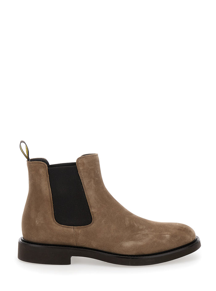 Beatles Light Brown Chelsea Boots Suede Man Calf Ankle