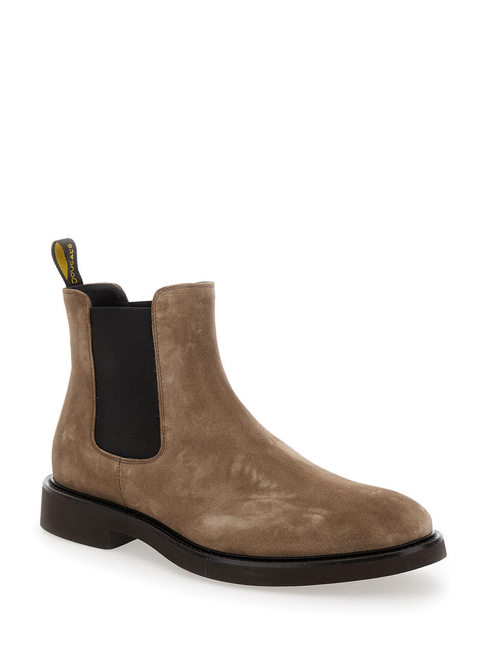 Beatles Light Brown Chelsea Boots Suede Man Calf Ankle