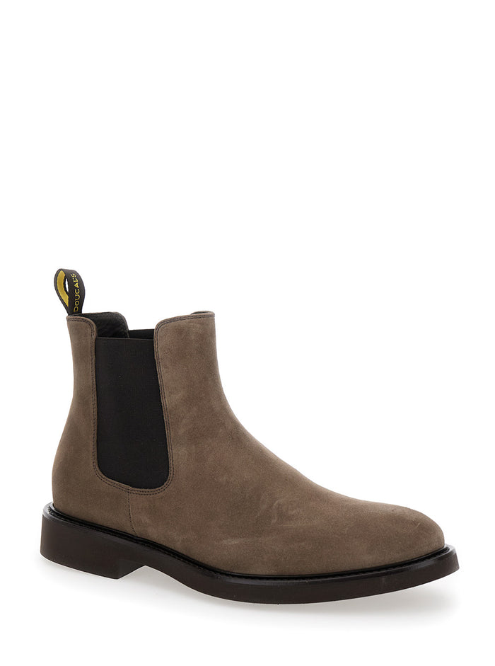Beatles Brown Chelsea Boots Suede Man Calf Ankle