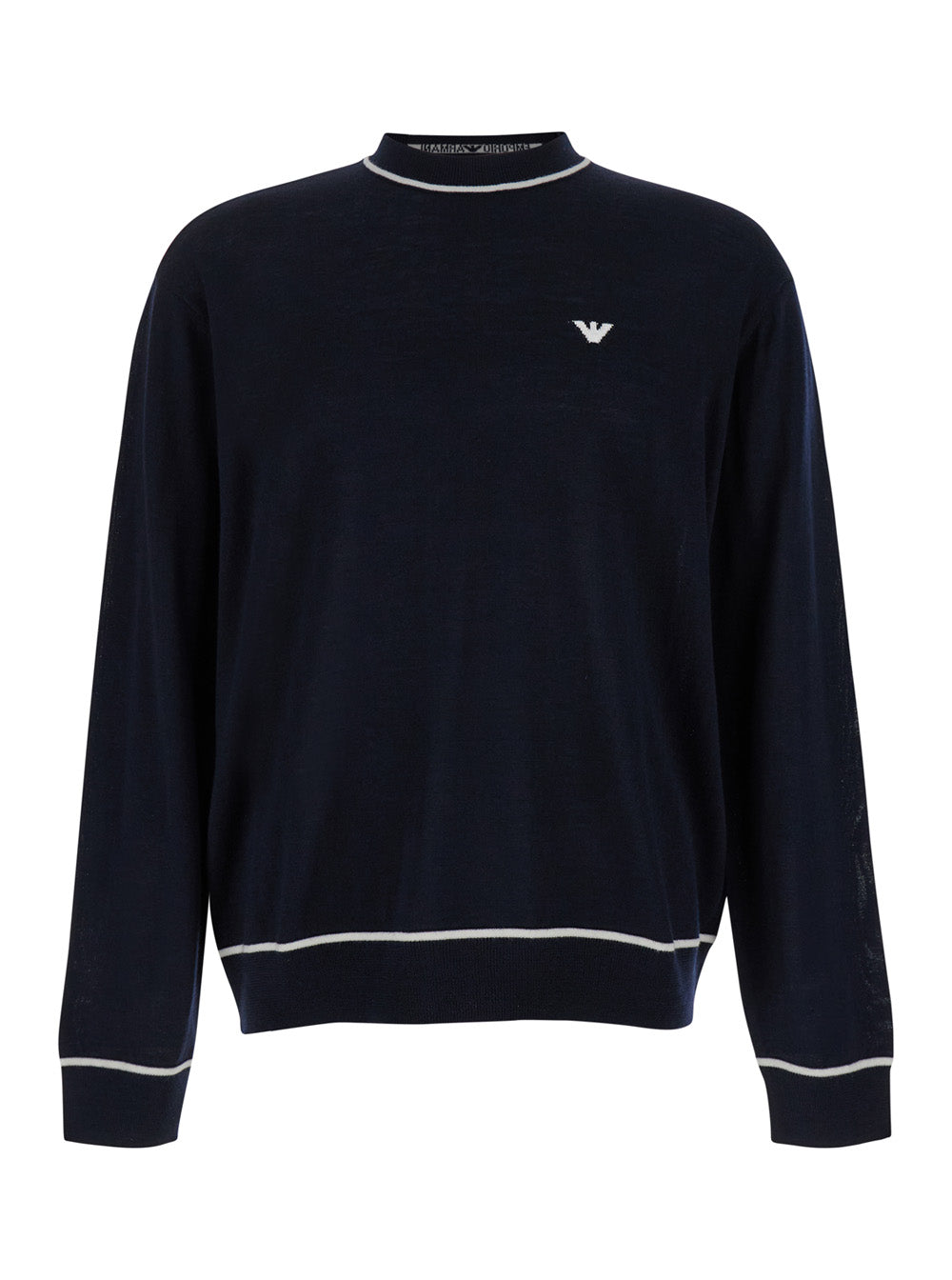 Blue Sweater With Logo Embroidery Wool Woman Blu Virgin Jersey