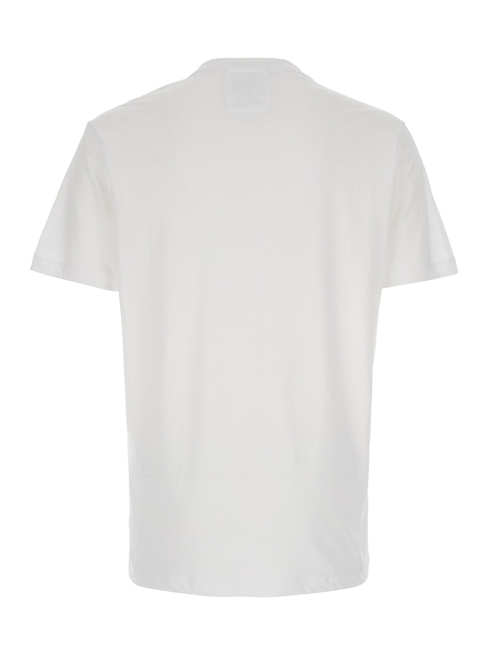 White And Black Crewneck T-Shirt With Writing Cotton Tshirts Polo Shirts
