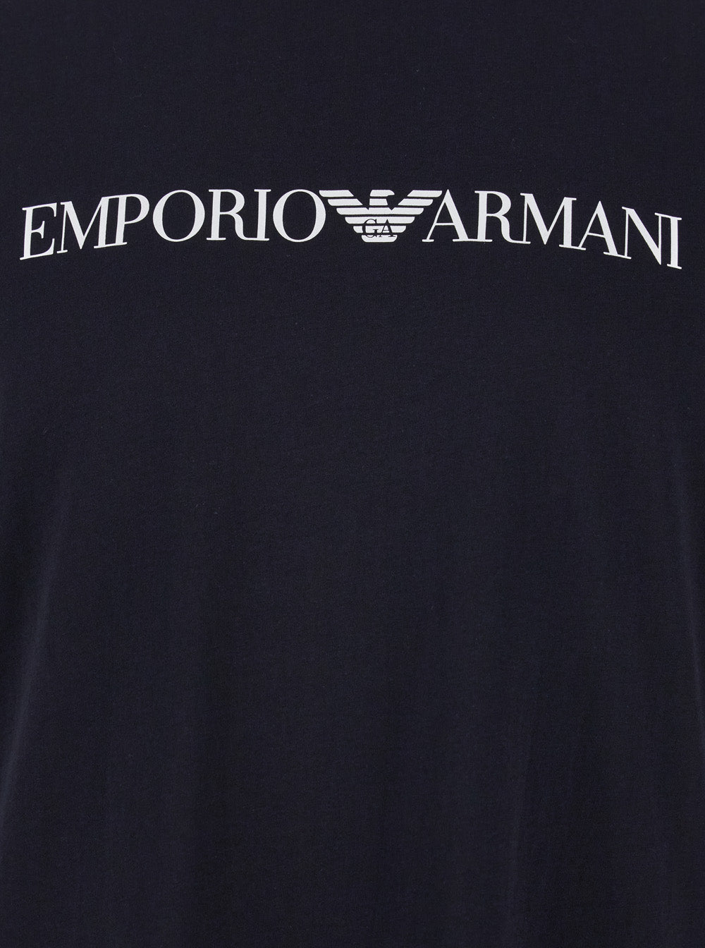 Blue T-Shirt With Contrasting Logo Lettering Print Cotton Man Blu Tshirts And Polo Shirts