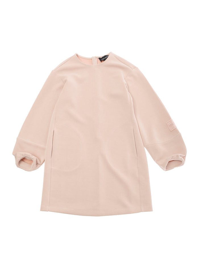 Pink Long Sleeve Dress Fabric Girl Polyester