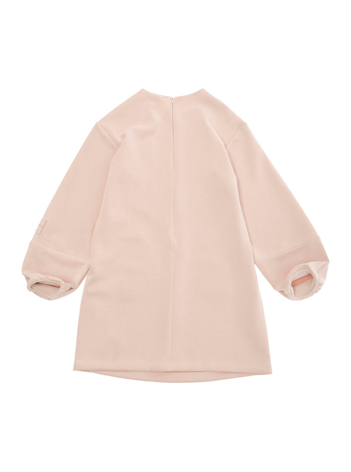 Pink Long Sleeve Dress Fabric Girl Polyester