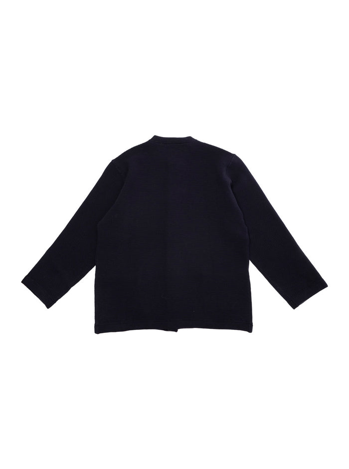 Blue Crewneck Jacket With Logo Embroidery On The Front Viscose Blend Boy Blu Blazers