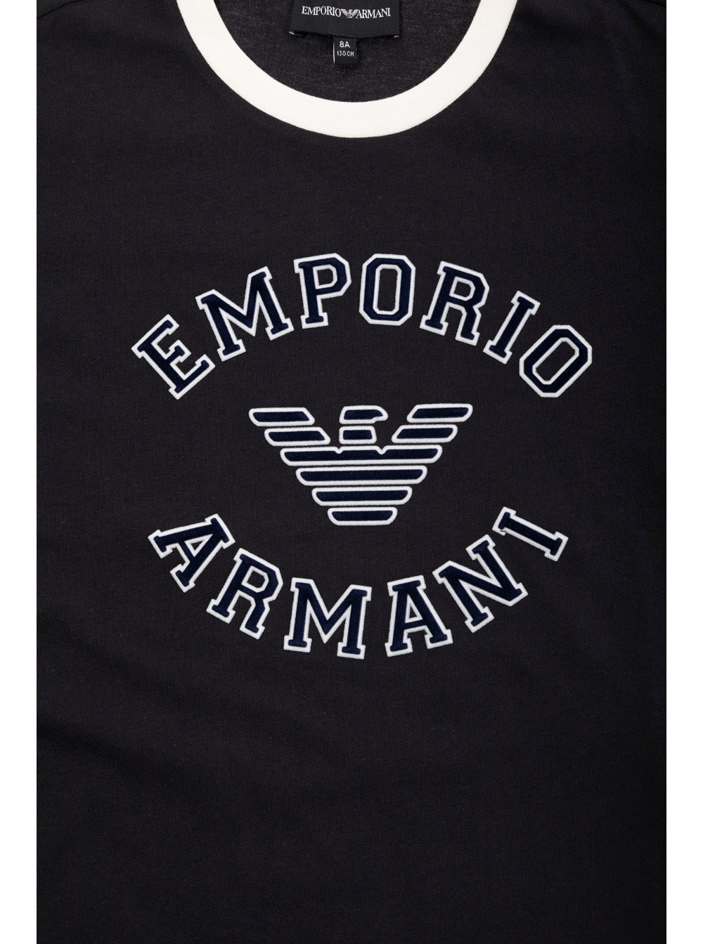 Black T-Shirt With Contrasting Logo Lettering Print Cotton Boy Blu Tshirts And Polo Shirts