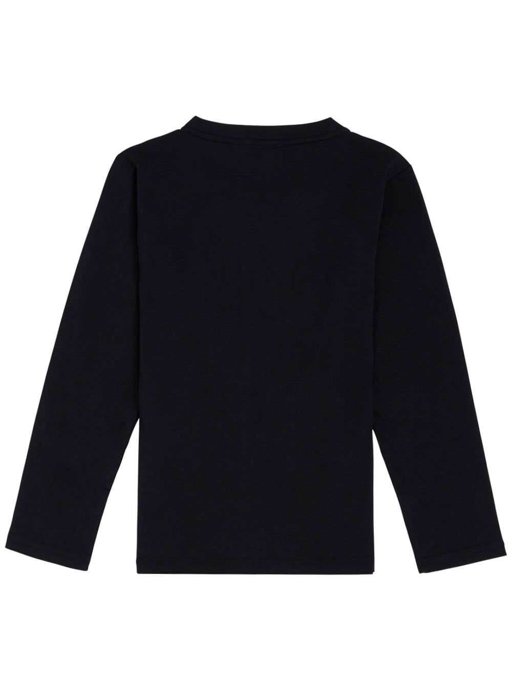 Long-Sleeved Blue Cotton T-Shirt With Logo Print Black Tshirts And Polo Shirts