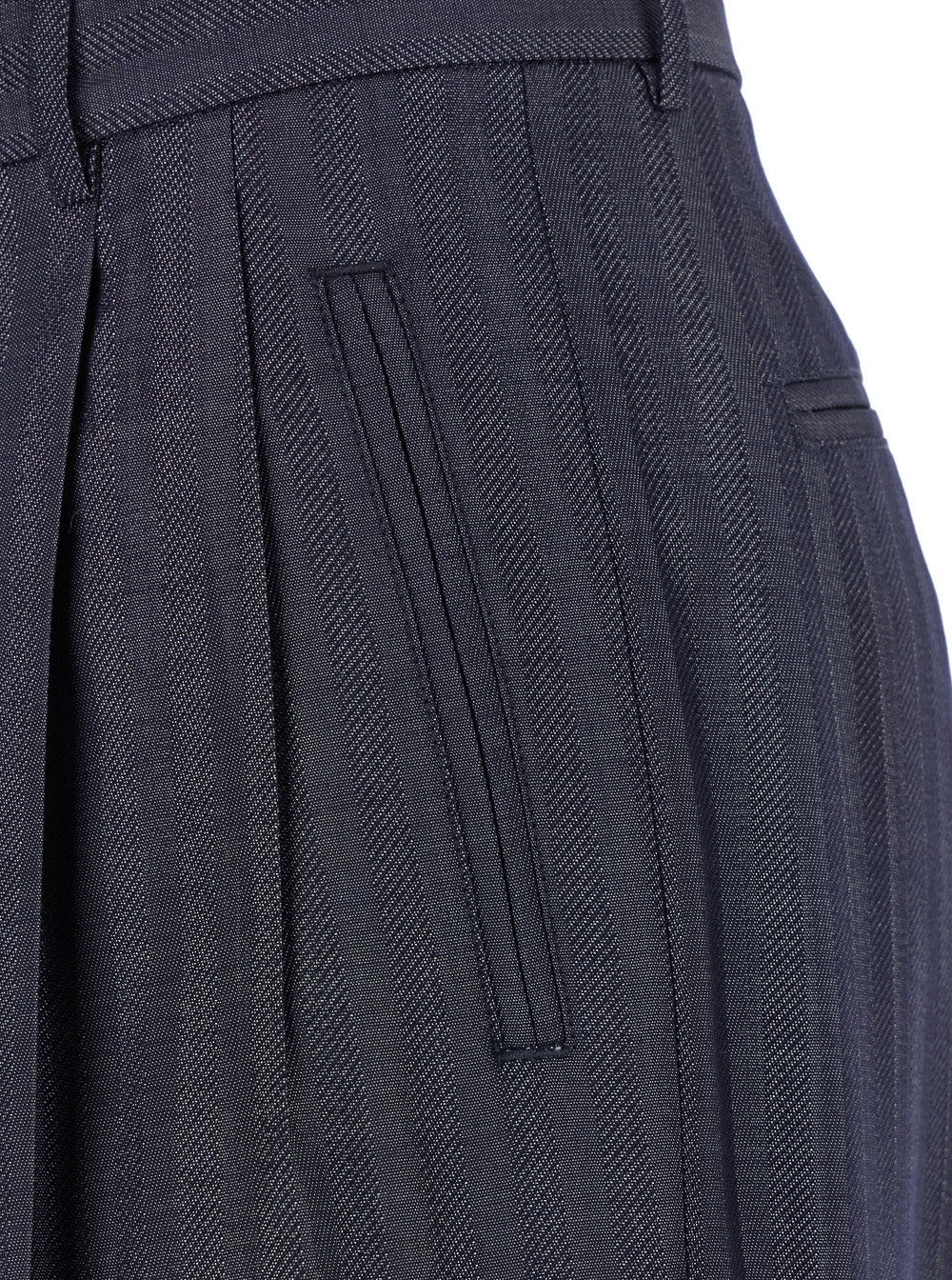 Grey Wide Pants with Concealed Closure in Wool Blend Woman Viscose Trousers